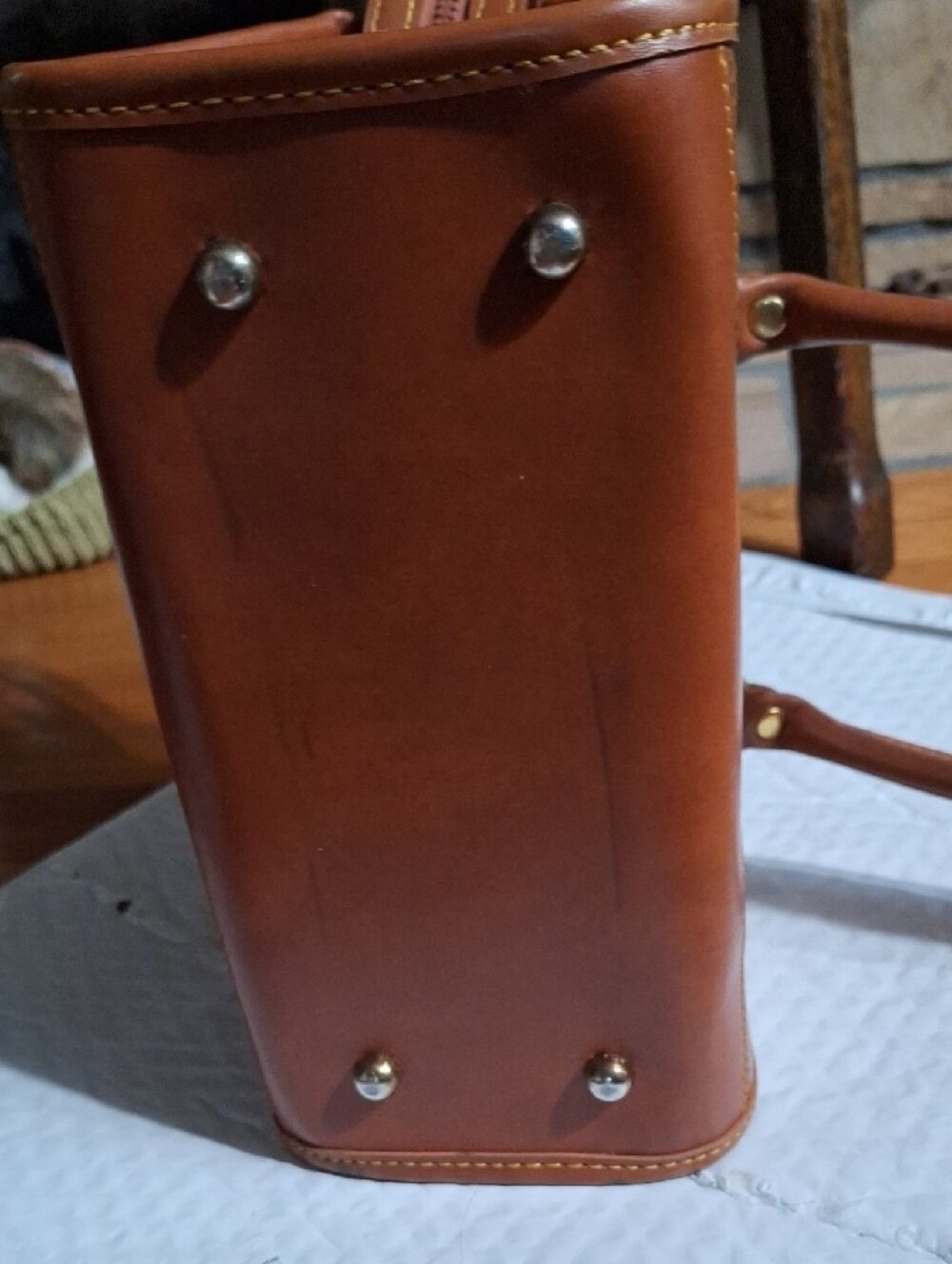 Dooney & Bourke Pebble Leather Satchel in Cognac - Picture 6 of 7